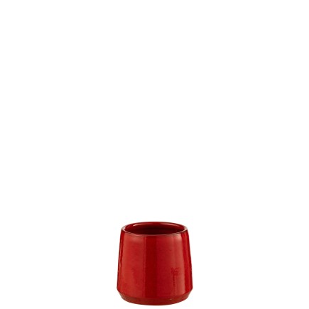 Cache-pot rond en poterie rouge 14x14x13 cm