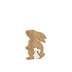 Conejo perfil en madera multicolor 20x15x2.5 cm