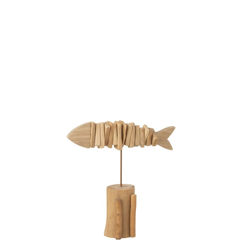 Pez esqueleto de madera natural 28x9x28 cm Pez esqueleto de madera natural 28x9x28 cm