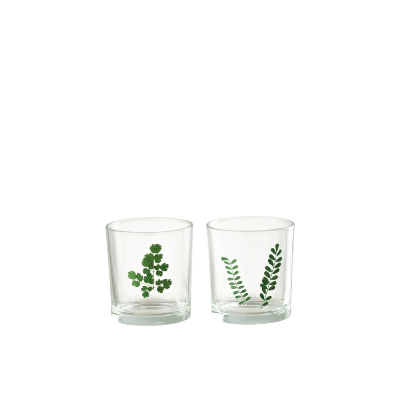 Photophore feuilles en verre multicolore 7.3x7.3x8 cm Photophore feuilles en verre multicolore 7.3x7.3x8 cm