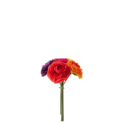 Renoncules bouquet en polyresine multicolore 23x15x15 cm