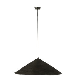 Lampe suspendue chapeau en roseau orange 80x80x30 cm