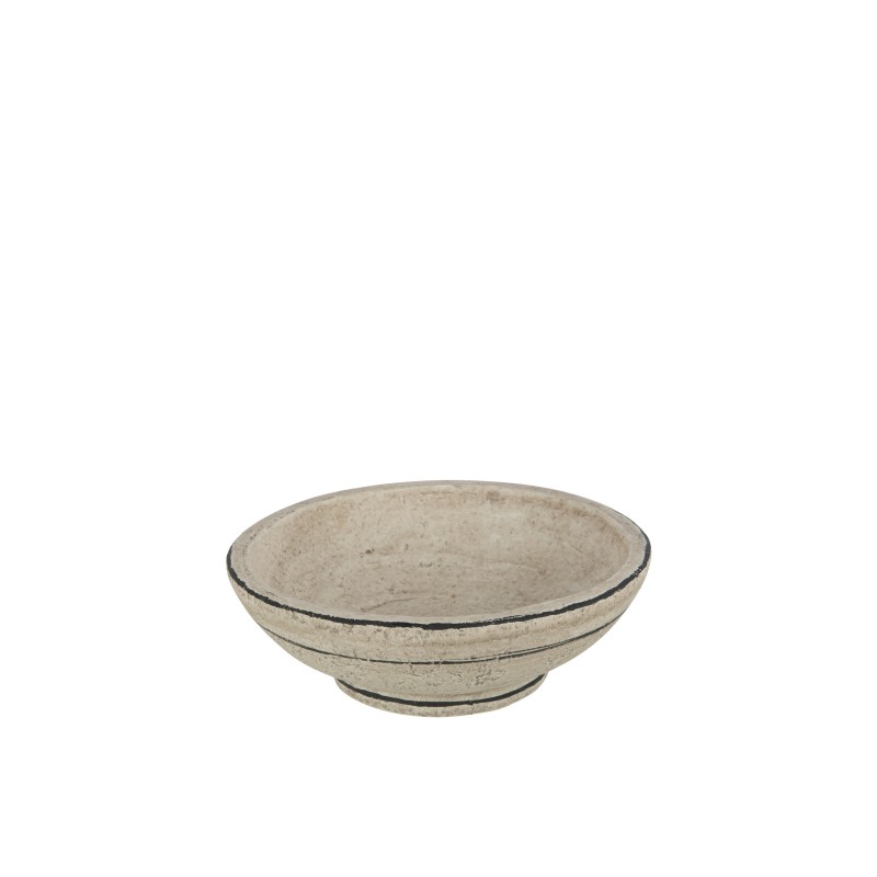 Plat poterie en terre cuite beige/noir 23x23x7.5 cm Plat poterie en terre cuite beige/noir 23x23x7.5 cm