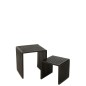 Set de 2 tables basses cubiques en teck recyclé noir 50x45x50 cm Set de 2 tables basses cubiques en teck recyclé noir 50x45x50 cm