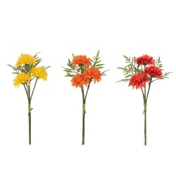Chrysanthème bouquet en polyresine multicolore 30x11x9 cm