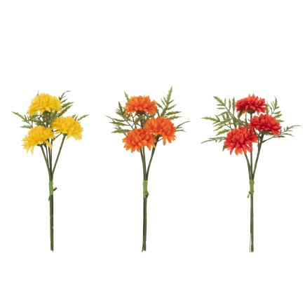 Chrysanthème bouquet en polyresine multicolore 30x11x9 cm