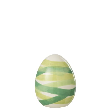 Oeuf dolomie en poterie vert 15x15x18.5 cm