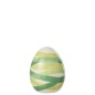 Oeuf dolomie en poterie vert 15x15x18.5 cm