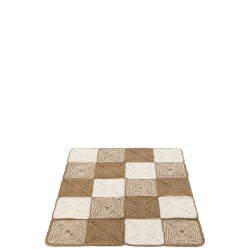 Alfombras cuadradas/espirales de plástico blanco/natural 153x122x1.5 cm