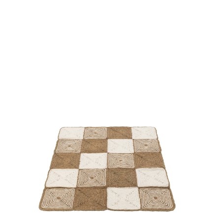 Alfombras cuadradas/espirales de plástico blanco/natural 153x122x1.5 cm