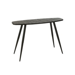 Consola ovalada de metal negro 120x40x80 cm