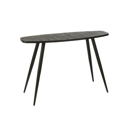 Consola ovalada de metal negro 120x40x80 cm