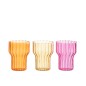 Photophore Beker en verre multicolore 8x8x10 cm assortiment de 3 Photophore Beker en verre multicolore 8x8x10 cm assortiment de 3