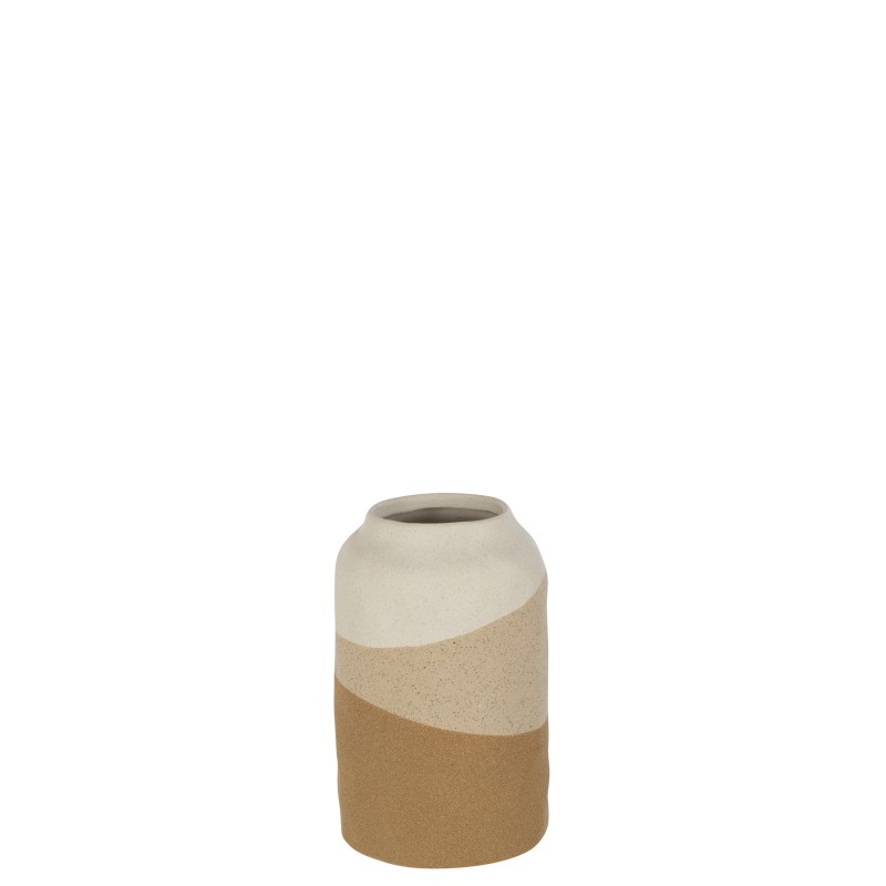 Vase cylindre en céramique beige/marron clair 12.5x12.5x20 cm Vase cylindre en céramique beige/marron clair 12.5x12.5x20 cm