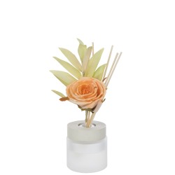 Huile parfumée fleur en verre orange 11.5x8.5x27 cm
