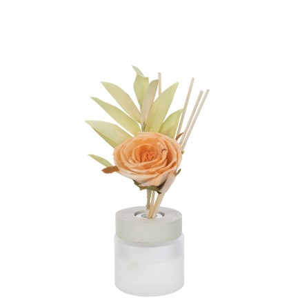 Huile parfumée fleur en verre orange 11.5x8.5x27 cm