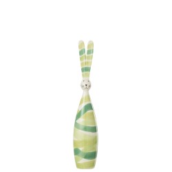 Lapin lignes en poterie vert 7x7x36 cm