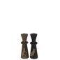 Bougeoir Nut en bois multicolore 7.5x7.5x23 cm Bougeoir Nut en bois multicolore 7.5x7.5x23 cm