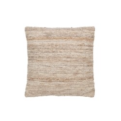 Cojín tejido lana beige 45x45x12 cm