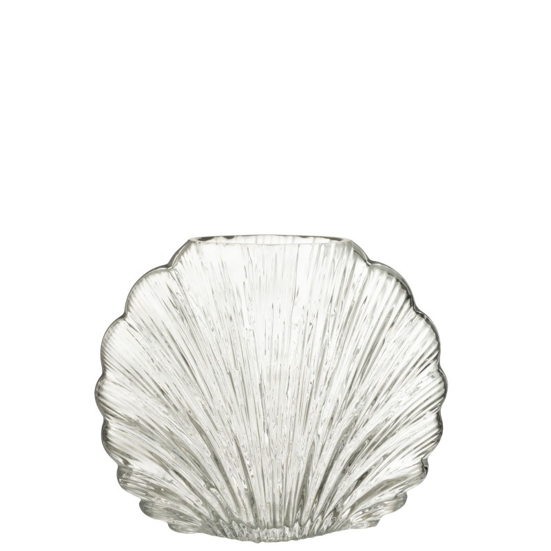 Vase coquillage en verre transparent 25x12x21 cm Vase coquillage en verre transparent 25x12x21 cm