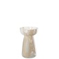 Vase fils en verre beige/blanc 10.5x10.5x17.5 cm Vase fils en verre beige/blanc 10.5x10.5x17.5 cm