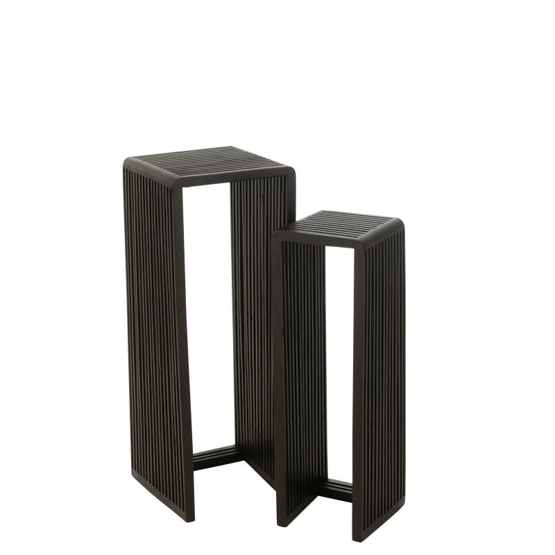 Set de 2 tables d'appoint en bois noir 34x34x88 cm Set de 2 tables d'appoint en bois noir 34x34x88 cm