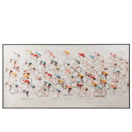 Lienzo ciclistas en tela multicolor 180x3.5x100 cm
