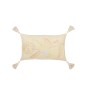 Almofada retangular com padrão floral em algodão amarelo claro 50x30x15 cm Almofada retangular com padrão floral em algodão amarelo claro 50x30x15 cm