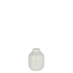 Vase bouteille en pierre blanc 11x11x15 cm