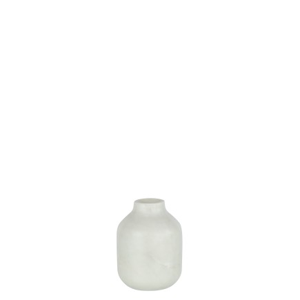 Vase bouteille en pierre blanc 11x11x15 cm