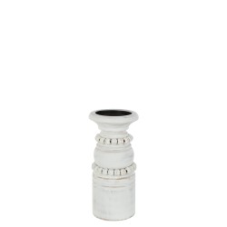 Bougeoir Pila en bois blanc 11.3x11.3x23 cm