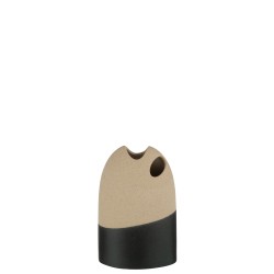 Vase céramique en poterie noir 16.5x9.5x25.5 cm
