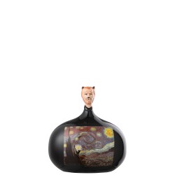 Figure Les Chartistes en poterie multicolore 10.5x8x12 cm