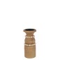 Candelero Pila de madera natural 11.3x11.3x23 cm