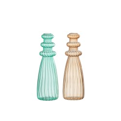 Vase Lagen en verre multicolore 7x7x21 cm