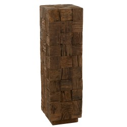 Socle en bois naturel large en bois naturel 30x30x105 cm