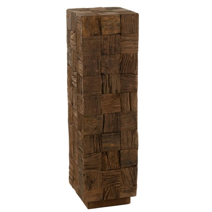 Socle en bois naturel large en bois naturel 30x30x105 cm
