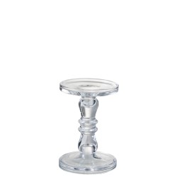 Candelabro/portavelas leti cristal transparente Alt. 19 cm