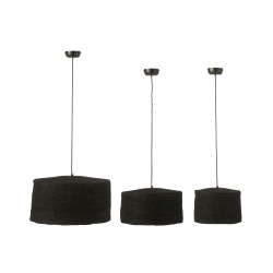 Lámparas colgantes Moonj de junco negro 50x50x26 cm
