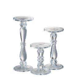 Candelabro/portavelas leti cristal transparente Alt. 35