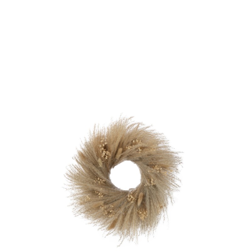 Corona de flores secas en junco natural 38x7x38 cm Corona de flores secas en junco natural 38x7x38 cm