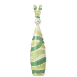 Lapin lignes en poterie vert 10x10x44.5 cm