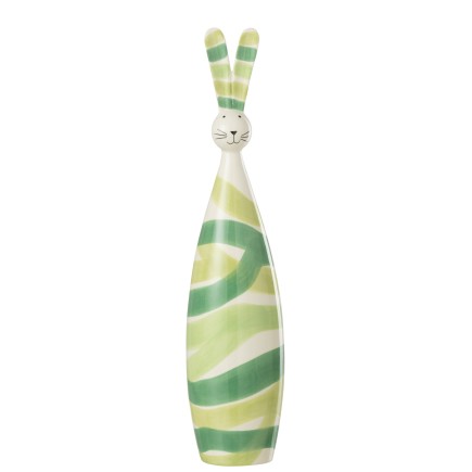 Lapin lignes en poterie vert 10x10x44.5 cm