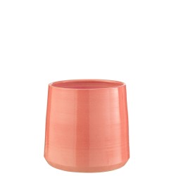 Cache-pot rond en poterie rose 28x28x26 cm