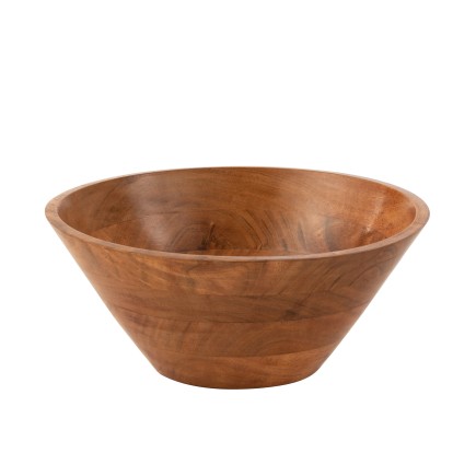 Cuenco de madera de acacia natural 30x30x12 cm