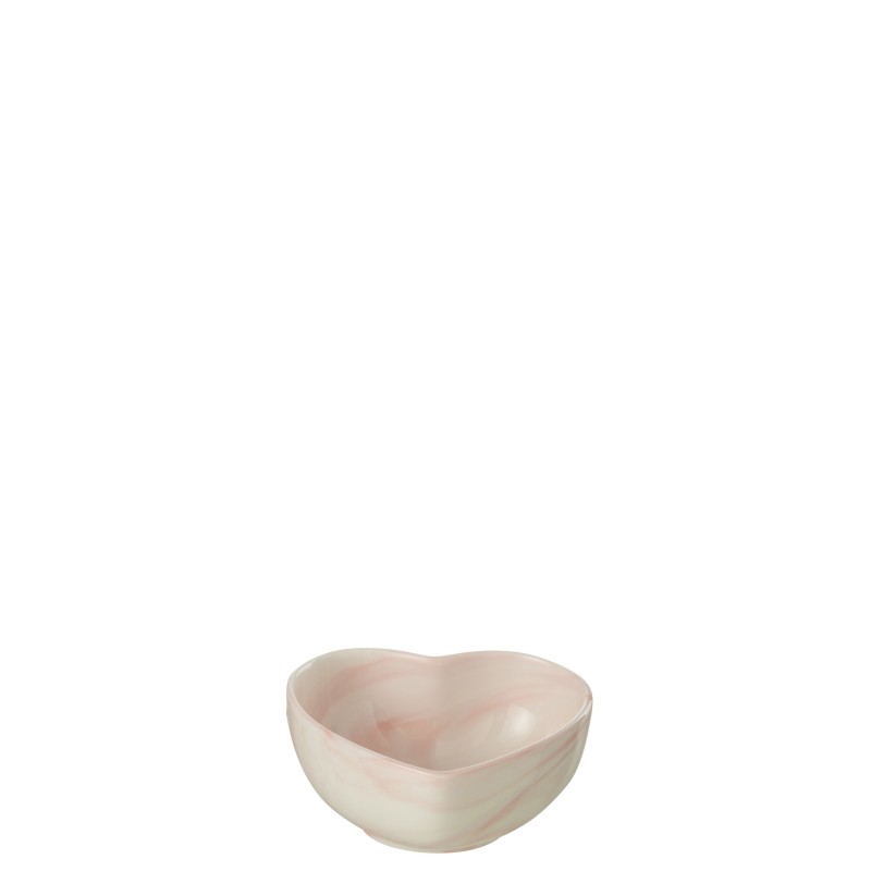 Bol cœur en porcelaine rose 9.5x8.5x4 cm