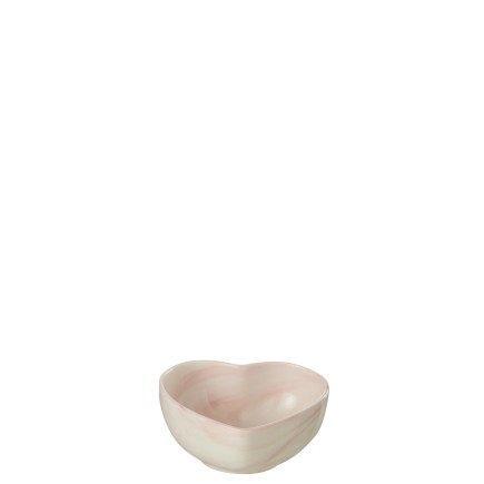 Bol corazón de porcelana rosa 9.5x8.5x4 cm