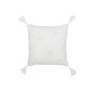 Almofada com flores e laços em algodão branco 45x45x15 cm Almofada com flores e laços em algodão branco 45x45x15 cm