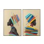 Cuadro mujer africana en lienzo multicolor 80x3.5x120 cm Cuadro mujer africana en lienzo multicolor 80x3.5x120 cm