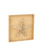 Decoração de parede estrela do mar em madeira natural 45x3,5x45 cm